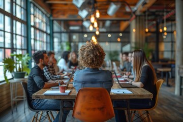 People sitting in a creative workspace