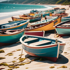 Obraz premium boats on the beach