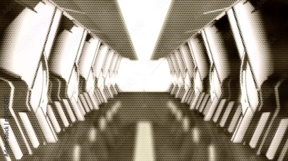 Wall mural motion background showing first person point of view flying through futuristic abstract digital tunn