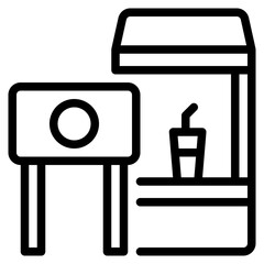 Food court icon symbol sign from modern Food court collection in line style for mobile concept and web apps design. Food and drink related vector line icon.