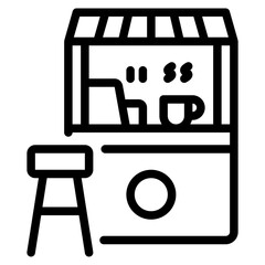 Coffee icon symbol sign from modern Food court collection in line style for mobile concept and web apps design. Food and drink related vector line icon.