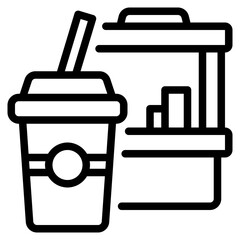 Drink court icon symbol sign from modern Food court collection in line style for mobile concept and web apps design. Food and drink related vector line icon.