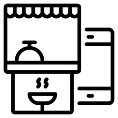 Food court icon symbol sign from modern Food court collection in line style for mobile concept and web apps design. Food and drink related vector line icon.