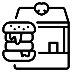 Burger icon symbol sign from modern Food court collection in line style for mobile concept and web apps design. Food and drink related vector line icon.