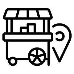 Location icon symbol sign from modern Food court collection in line style for mobile concept and web apps design. Food and drink related vector line icon.