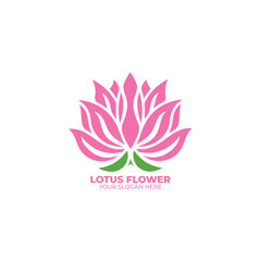 Lotus Flower Logo Flat Design