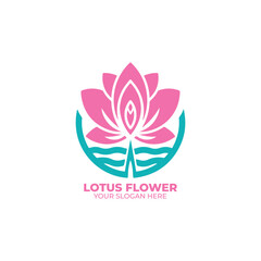 Lotus Flower Logo Flat Design
