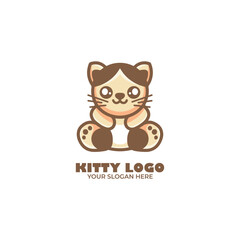 Cute Kitty Logo Branding Design