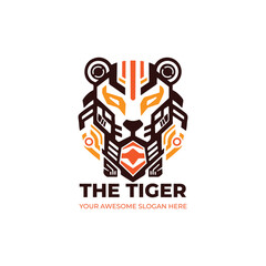 Futuristic Monogram Tiger Logo Design
