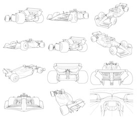 F1 Car Vector Pack - 5