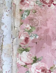 Shabby Chic Pink Junk Journal Paper: Romantic and Soft, in Prima Style