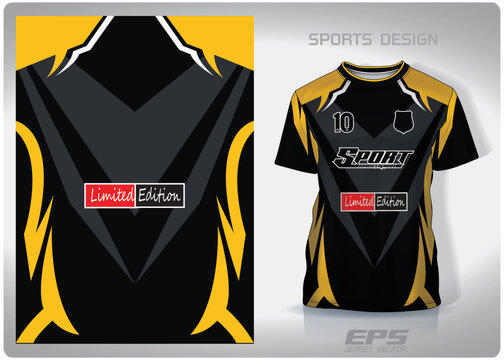 Vector sports shirt background image.yellow black lightning robot pattern design, illustration, textile background for sports t-shirt, football jersey shirt