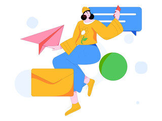 Notification announcement vector creative flat hand drawn illustration
