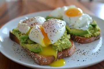 Healthy Avocado Toast with Poached Eggs