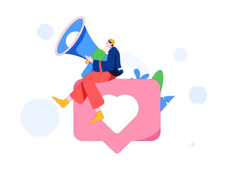 Notification announcement vector creative flat hand drawn illustration
