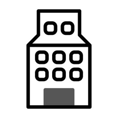 Building icon duotone grey black illustration