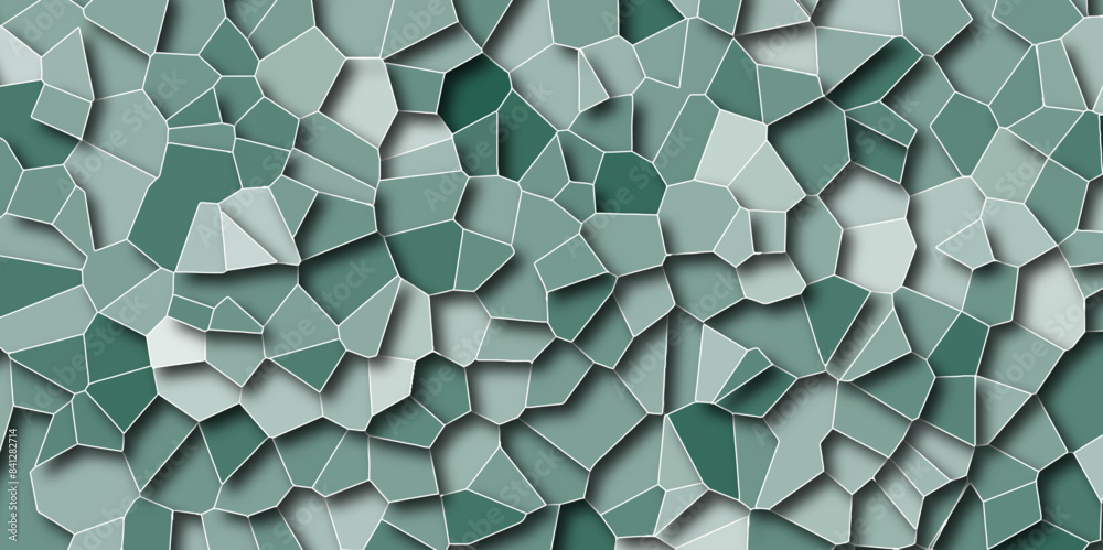 Aufkleber quartz light gray and ash broken stained glass with 3d shapes vector vintage geometric retro tiles p