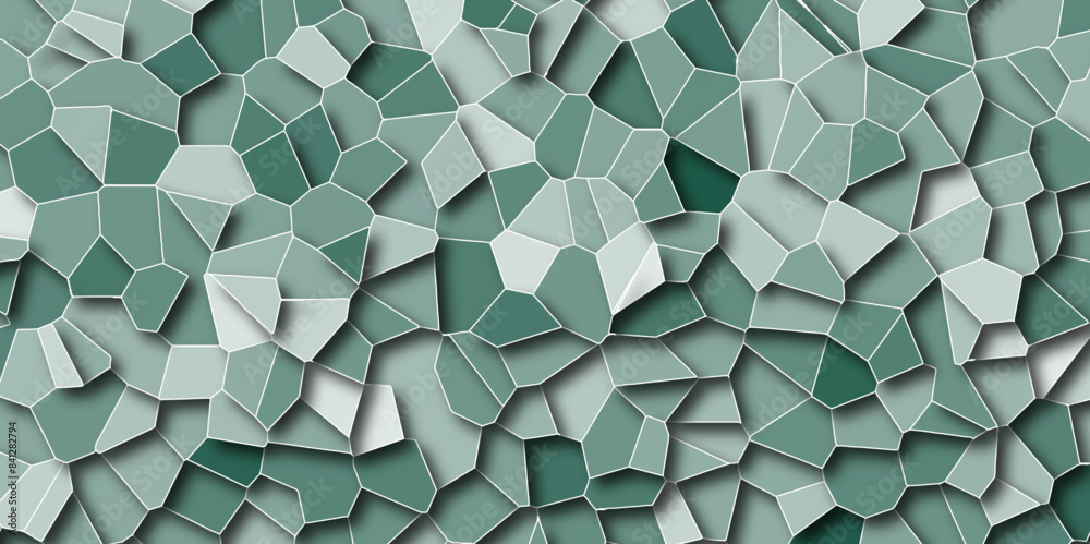 Poster quartz light gray and ash broken stained glass with 3d shapes vector vintage geometric retro tiles p