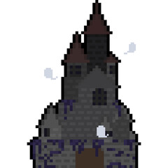 Pixel art spooky halloween castle