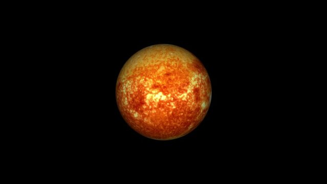 Venus planet rotating in space, venus is a spherical planet floathing in space, Solar system planet venus.