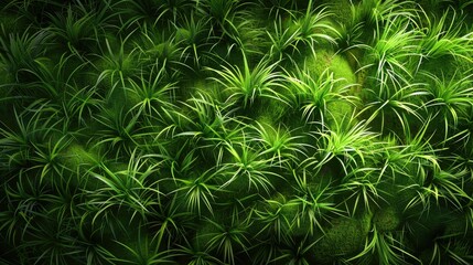 Lush, vibrant green plants creating a dense, natural texture.