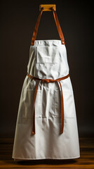 Black Chef's Apron with Light Beige and Green Accents