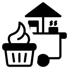 Ice cream solid icon symbol sign from modern Food court collection in solid style for mobile concept and web apps design. Food and drink related vector line icon.