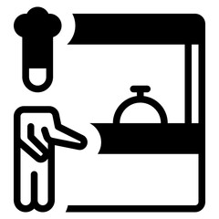 Chef solid icon symbol sign from modern Food court collection in solid style for mobile concept and web apps design. Food and drink related vector line icon.