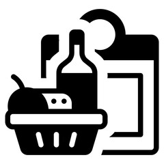 Groceries solid icon symbol sign from modern Food court collection in solid style for mobile concept and web apps design. Food and drink related vector line icon.