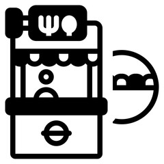 Stall solid icon symbol sign from modern Food court collection in solid style for mobile concept and web apps design. Food and drink related vector line icon.