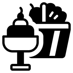 Ice cream solid icon symbol sign from modern Food court collection in solid style for mobile concept and web apps design. Food and drink related vector line icon.