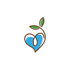 heart tree vector logo design