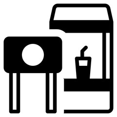 Food court solid icon symbol sign from modern Food court collection in solid style for mobile concept and web apps design. Food and drink related vector line icon.