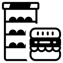 Food court solid icon symbol sign from modern Food court collection in solid style for mobile concept and web apps design. Food and drink related vector line icon.