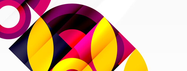 Obraz premium Circles and petals. Geometric beautiful abstract minimal template for Wallpaper, Banner, Background, Card, Book Illustration, landing page