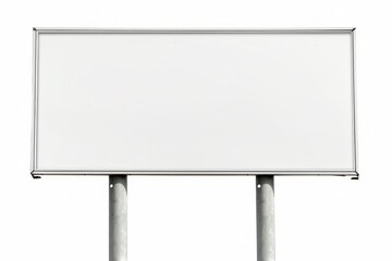 Obraz premium Blank White Yard Sign with Metal Stand on Grass Field