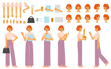 女性キャラクターのボディパーツセット