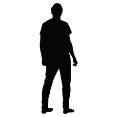 Silhouette of Man Climbing Rock. Isolated on White Background. Vector Illustration in Flat Style.