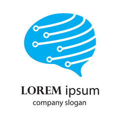 digital brain system innovation logo design