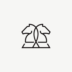 Minimalist Chess Knight Logo Icon Vector © RosianaDesign