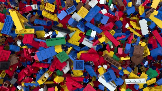 Dynamic animated Colorful building blocks transition, filling the screen from side than disappearing upwards 