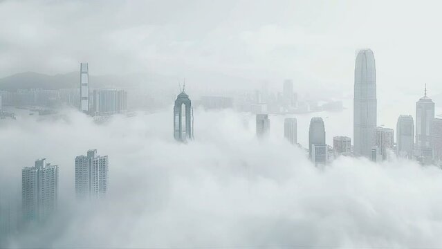 motion effect of smoke covering the entire building