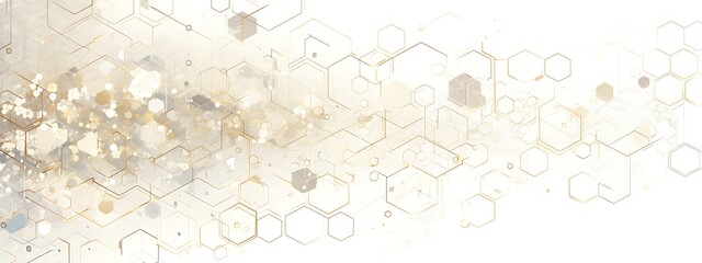 Obraz premium Abstract background with hexagons and digital connections on white background vector illustration