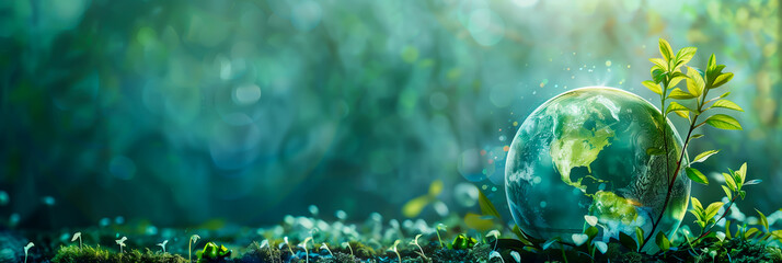 Plant growing environment green earth concept	