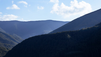 Mountain landscape with dramatic clouds