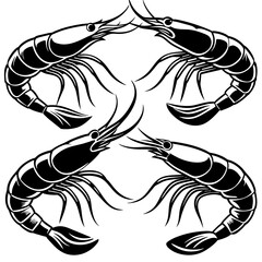 shrimp vector art design 