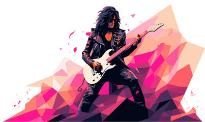 rock music fan vector flat minimalistic isolated illustration