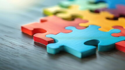 puzzle pieces on a red background