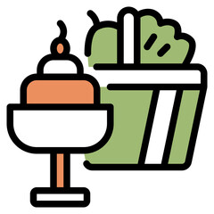 Cake flat icon symbol sign from modern Food court collection in flat style for mobile concept and web apps design. Food and drink related vector line icon.