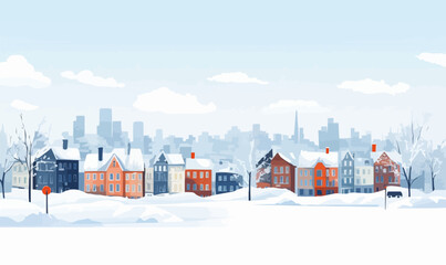 snowy landscape vector flat minimalistic isolated illustration